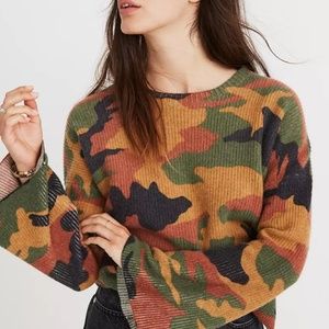 Madewell Cottontail Camo Wide-Sleeve Sweater